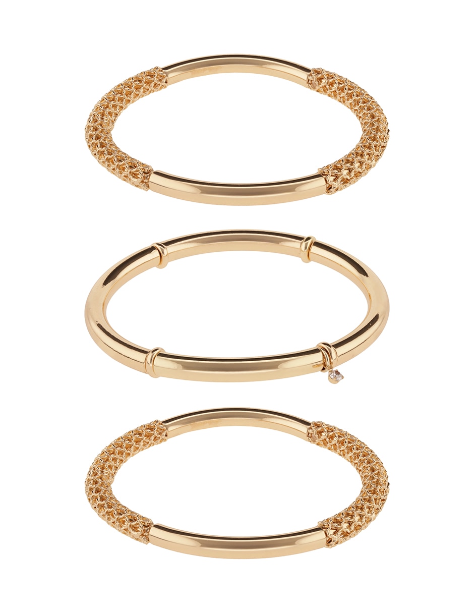 Pulsera nine west de aleación de metal golden mesh acabado