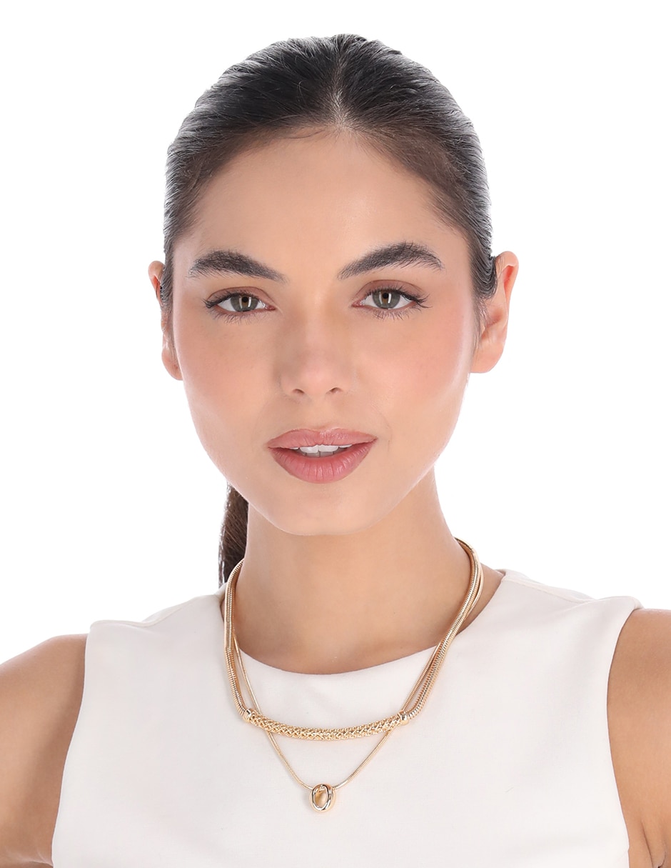 Collar de ovalado golden mesh 3