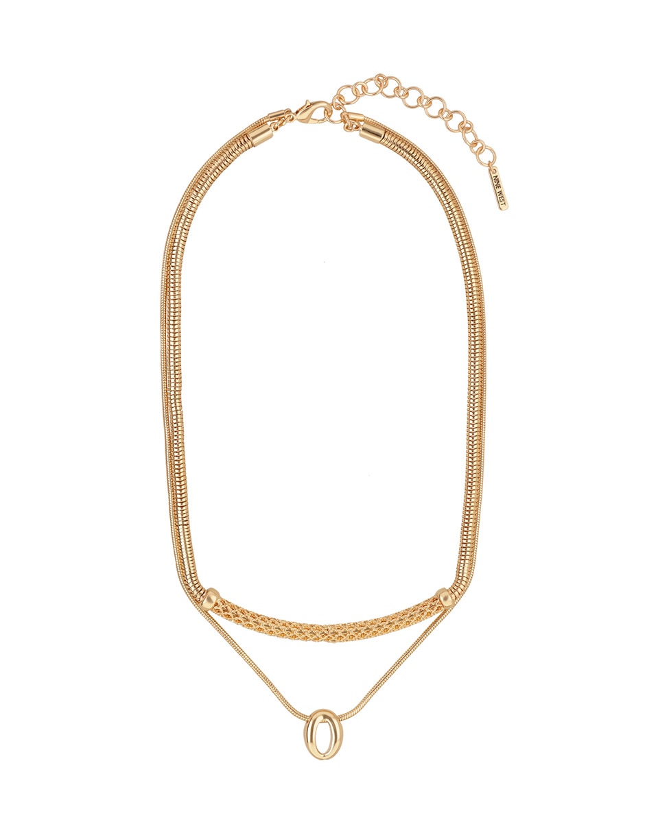 Collar de ovalado golden mesh