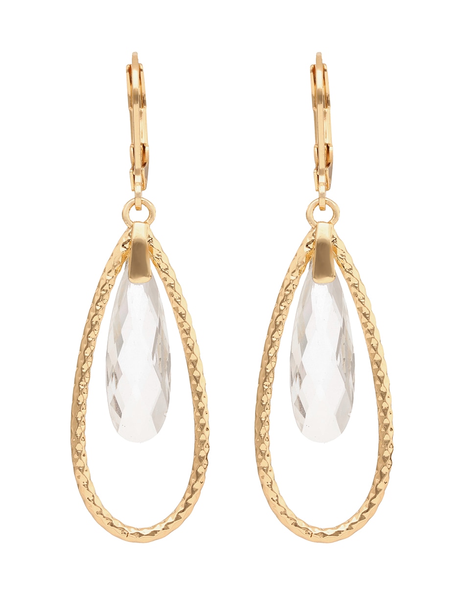 Aretes cortos de gota Golden Chandelier con acabado mate