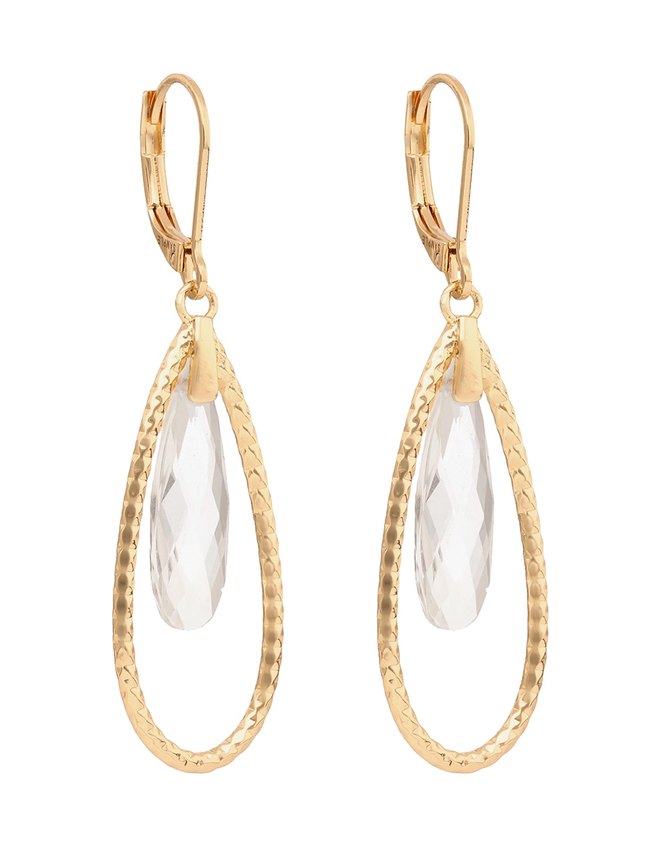 Aretes cortos de gota Golden Chandelier con acabado mate 2