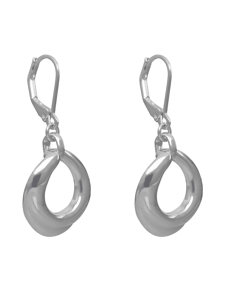 Aretes Cortos Silver Waves con acabado pulido 2