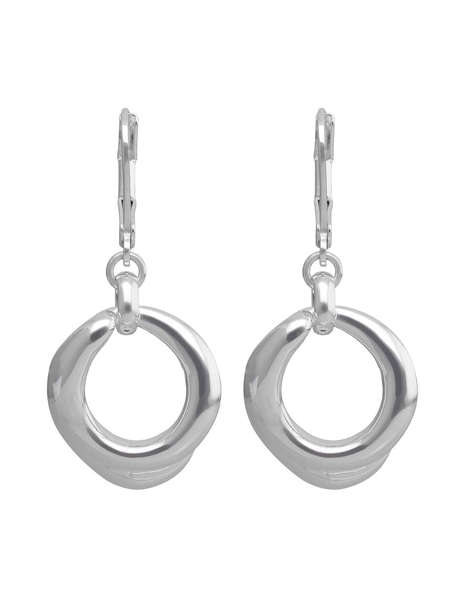 Aretes Cortos Silver Waves con acabado pulido