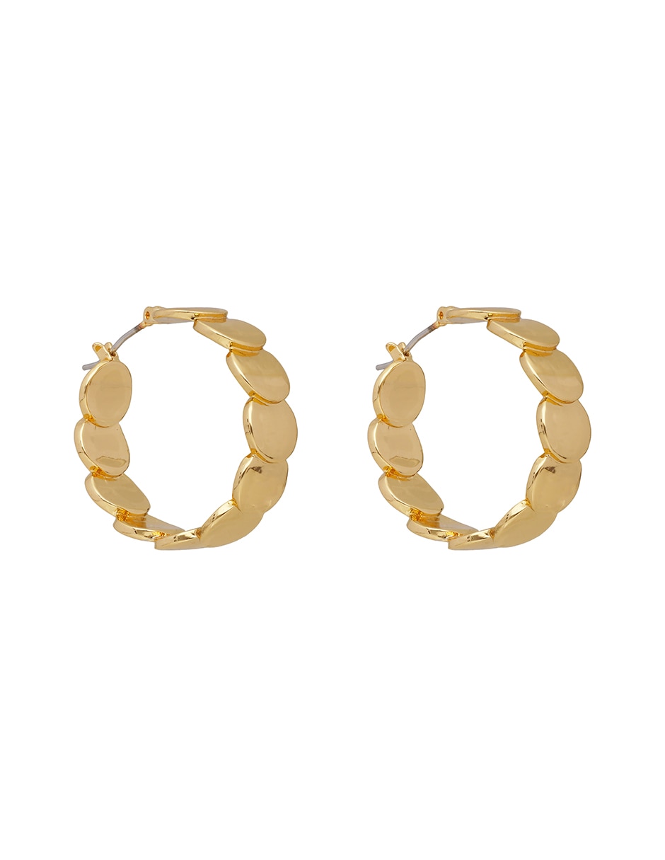 Aretes Gold Discs con acabado pulido