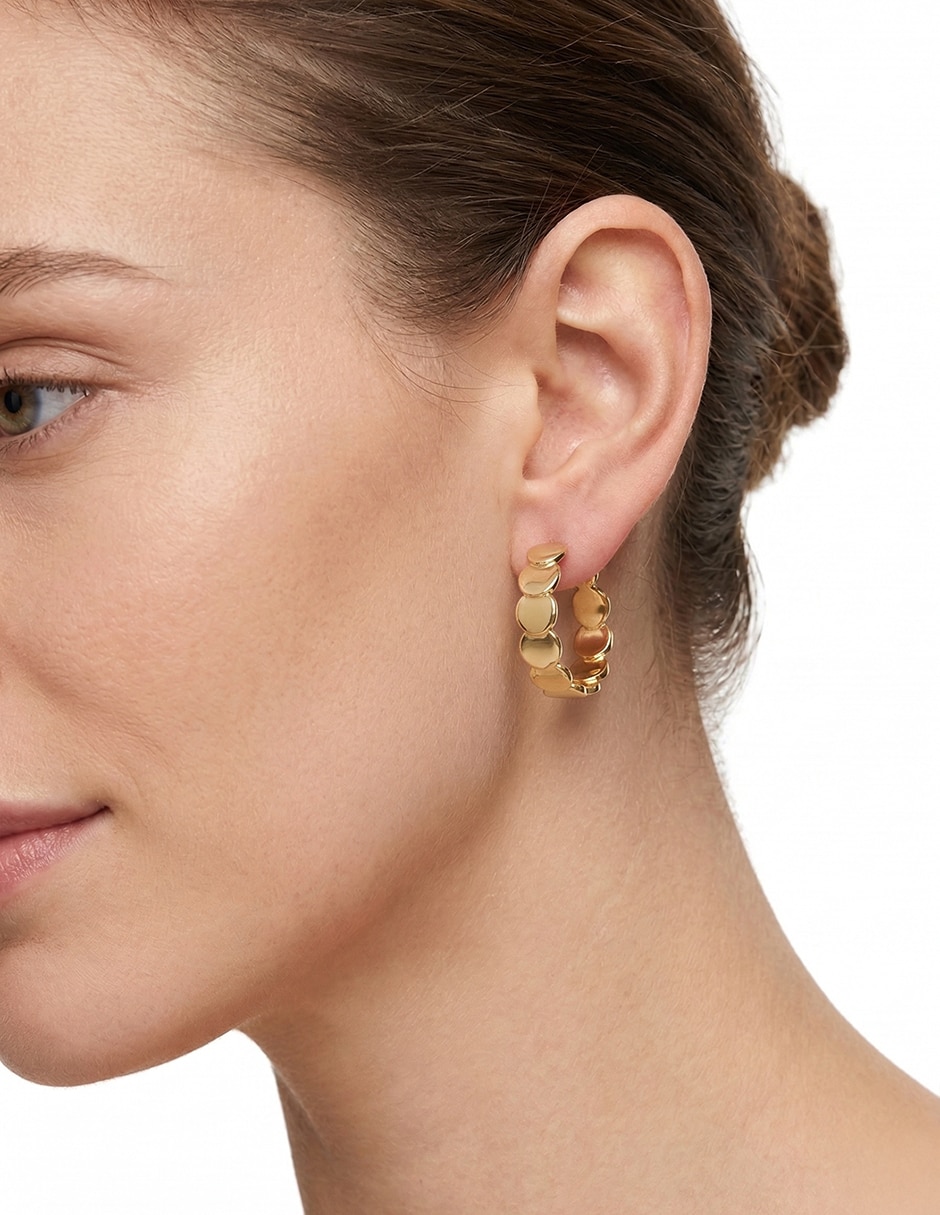 Aretes Gold Discs con acabado pulido 3