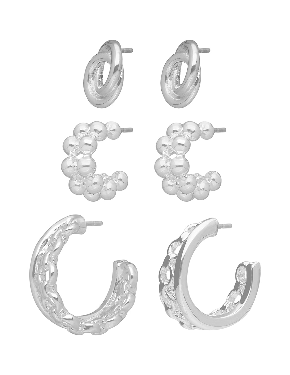Aretes Toggle & Chain con acabado pulido
