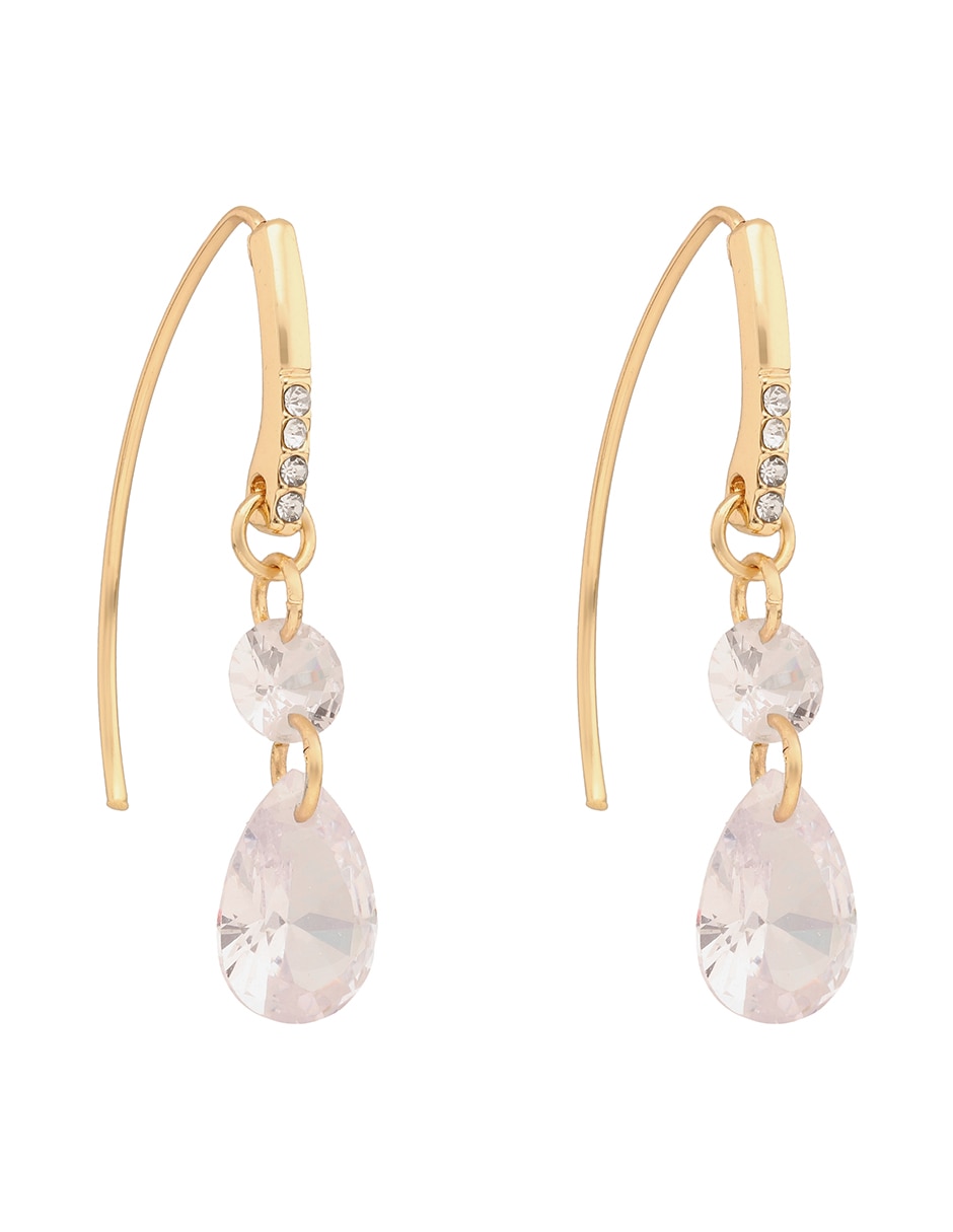 Aretes Cortos de gota Golden Chandelier con acabado brillante 2