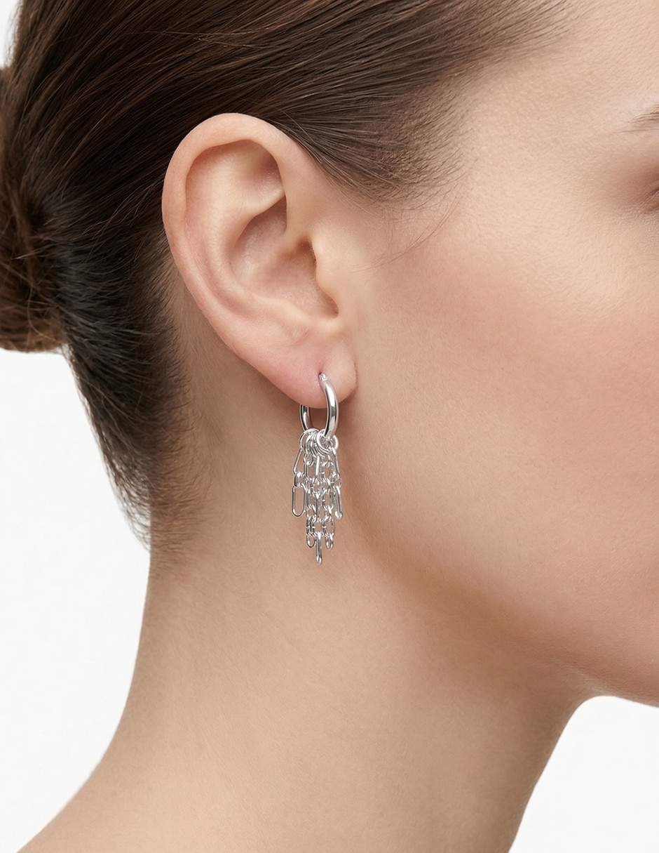 Aretes Toggle & Chain con acabado pulido 3