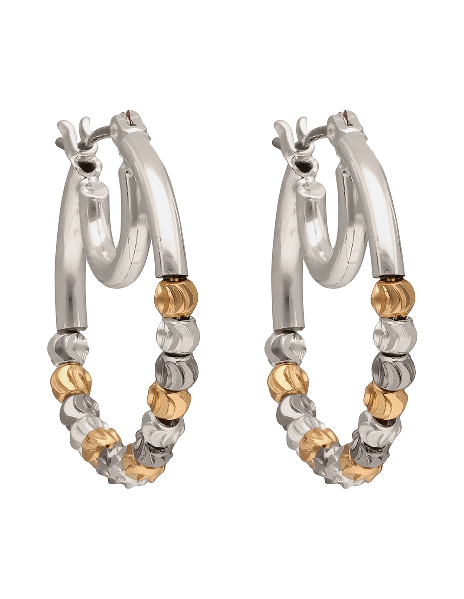 Aretes Cortos Tritone Faceted Beads con acabado pavé 2