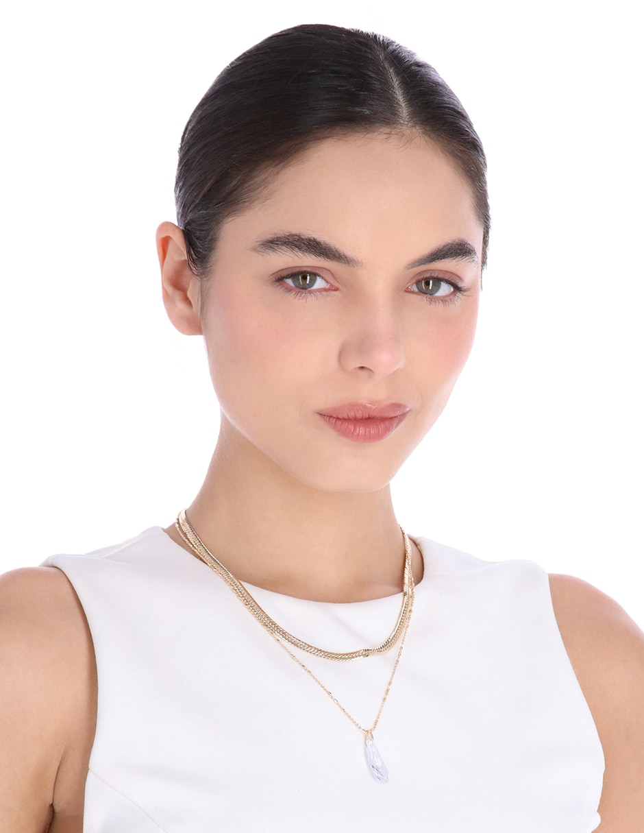 Collar de gota Golden Chandelier 3