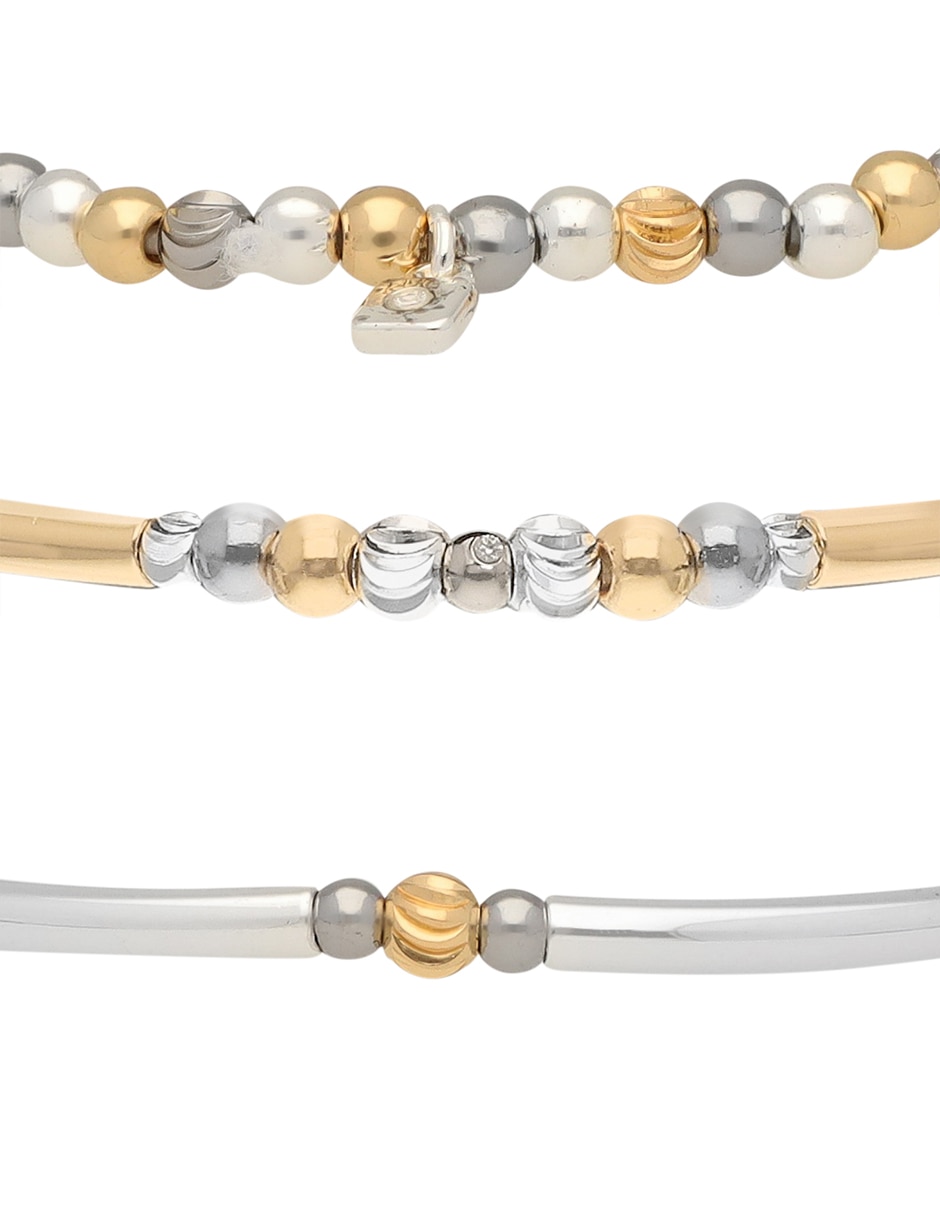 Pulsera Nine West Tritone Faceted Beads acabado mate