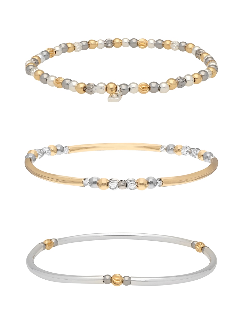 Pulsera Tritone Faceted Beads acabado mate