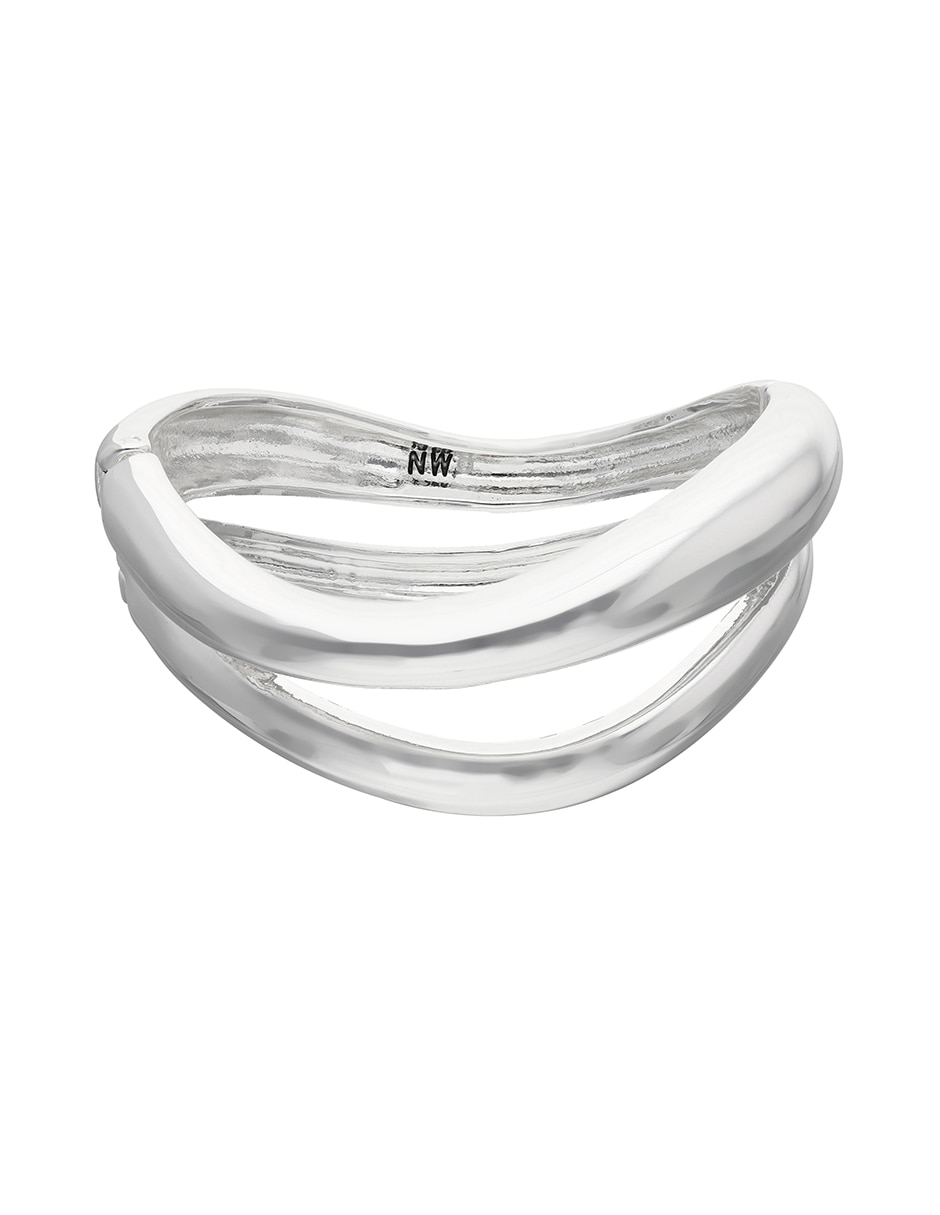 Pulsera Nine West Silver Waves acabado pulido