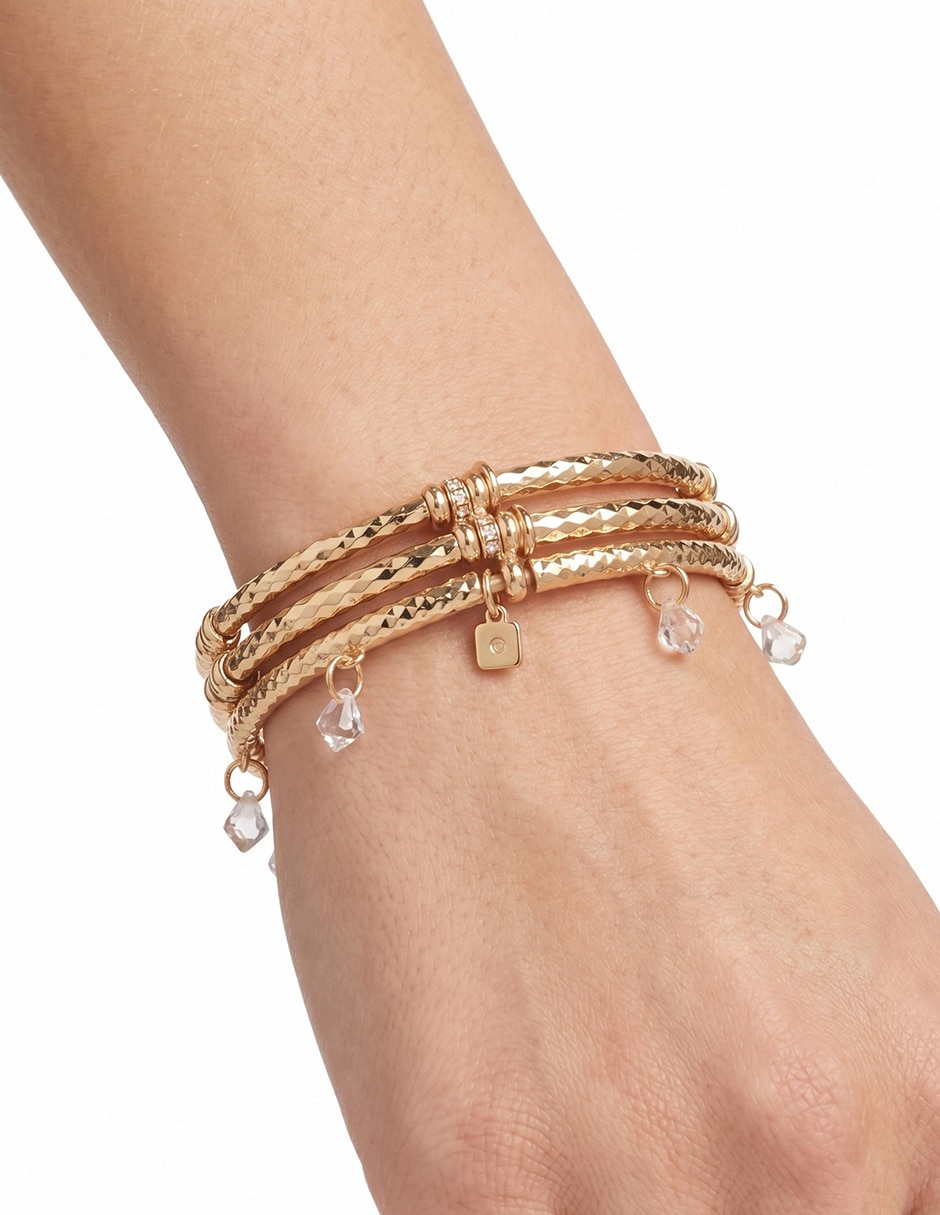 Pulsera Nine West Golden Chandelier acabado pulido