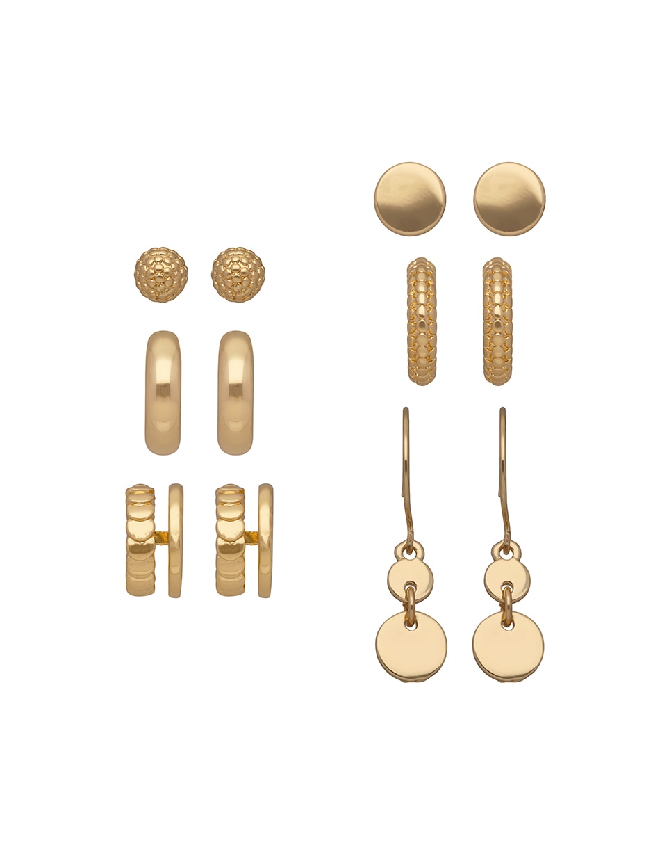 Aretes Gold Discs con acabado pulido 1