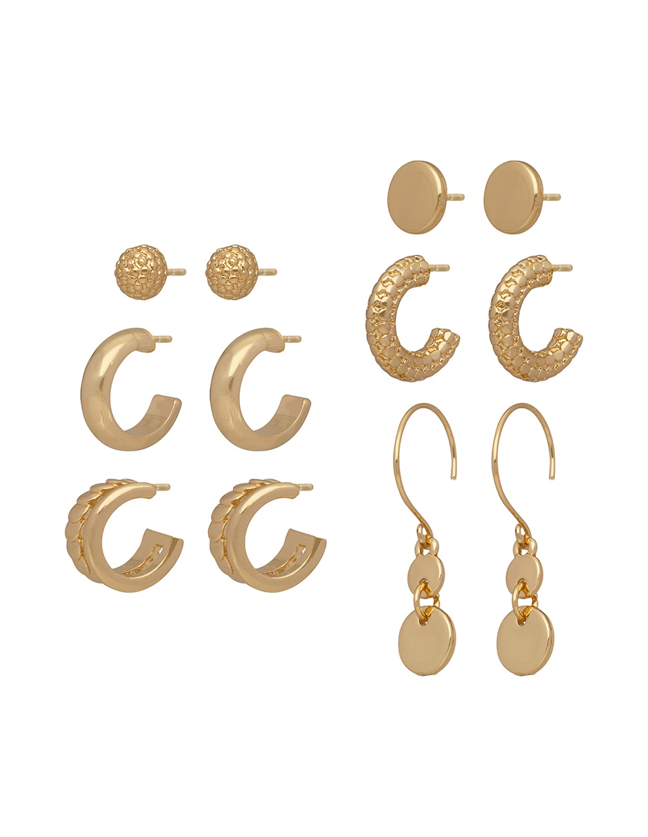 Aretes Gold Discs con acabado pulido