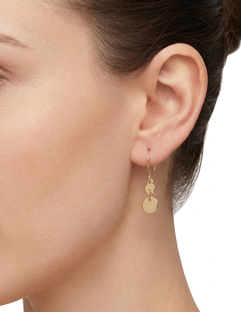Aretes Gold Discs con acabado pulido 3
