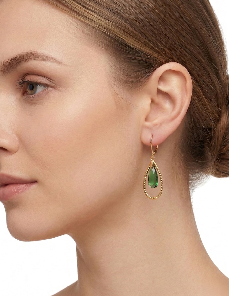 Aretes de gota Key Item Color con acabado brillante