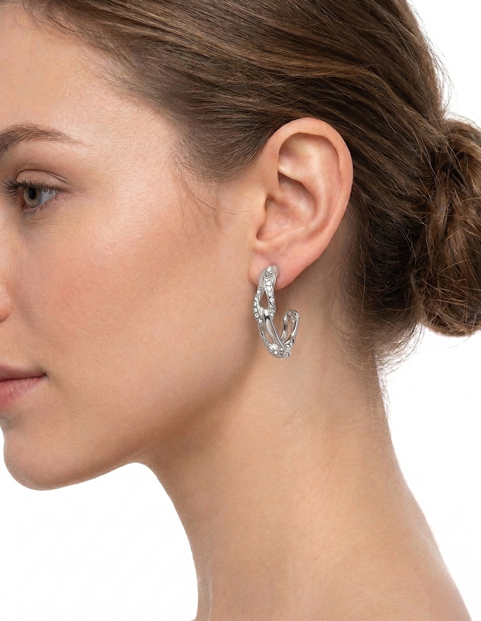 Aretes Crystal Chain con acabado pulido 3