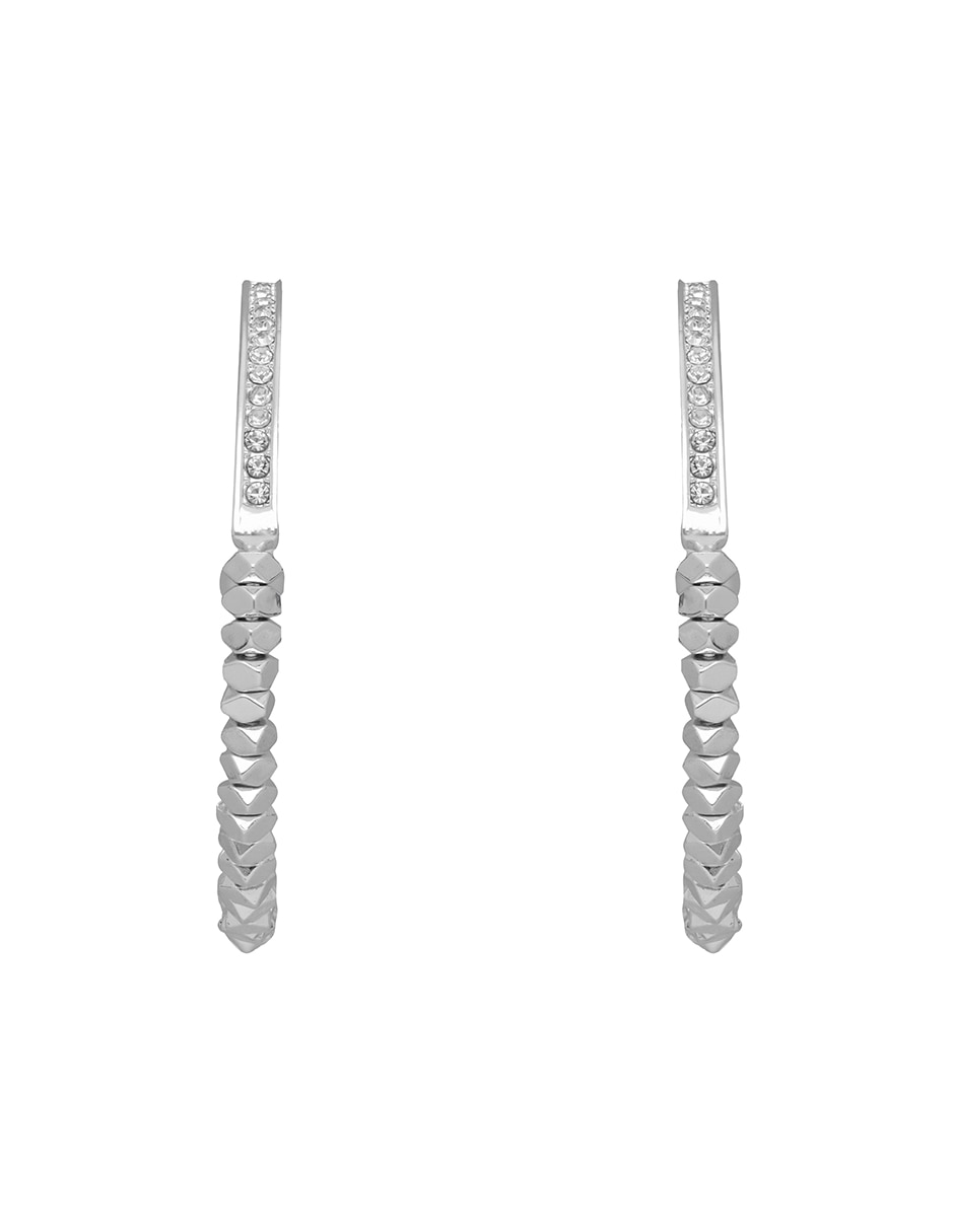Aretes Crystal Chain con acabado pavé