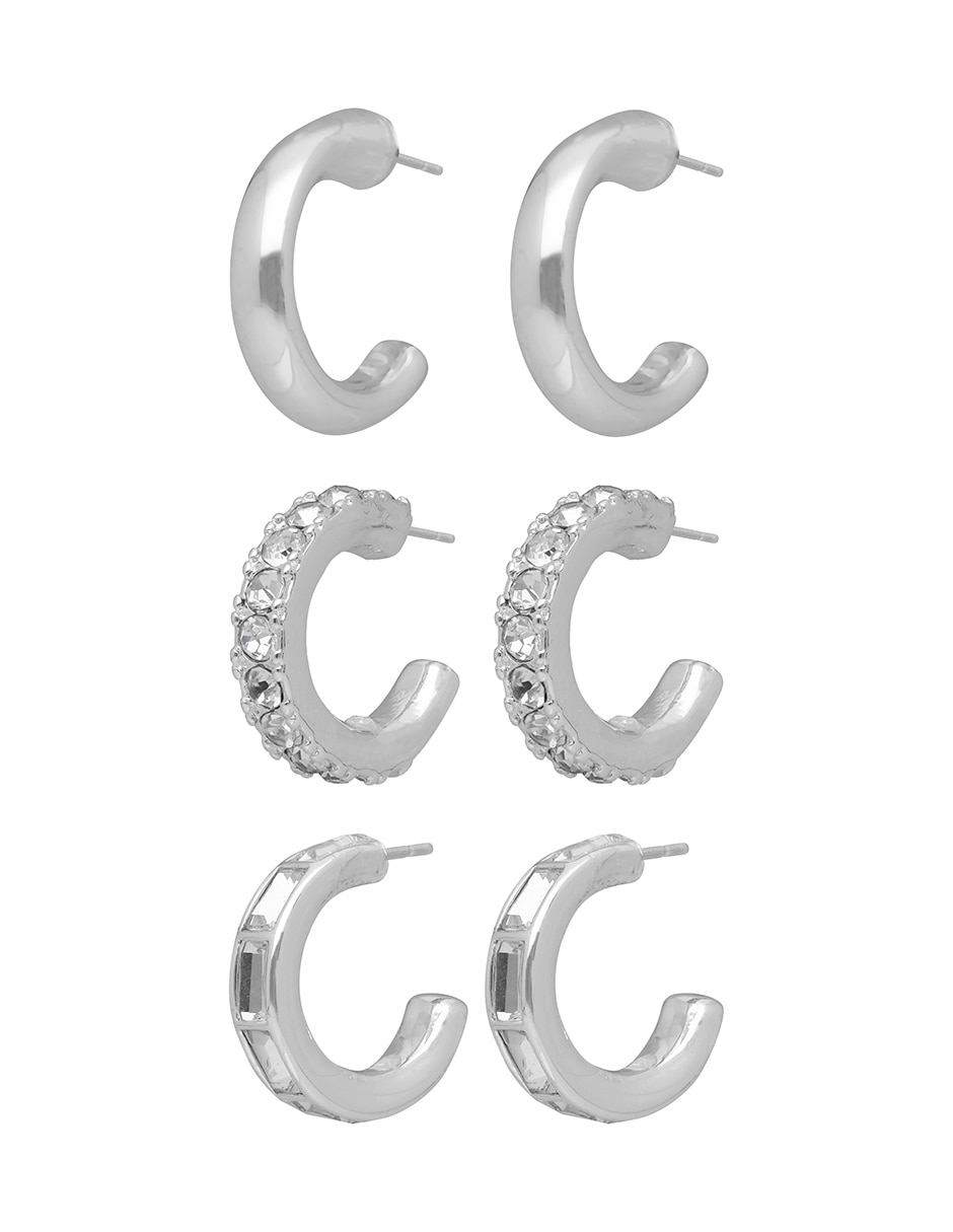 Aretes Crystal Chain con acabado pulido