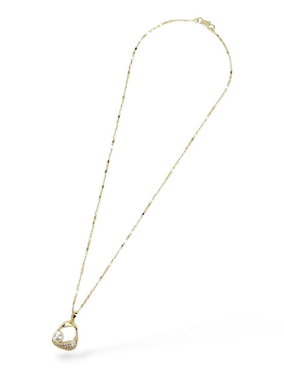 Aretes y collar de oro laminado 18 k zirconia