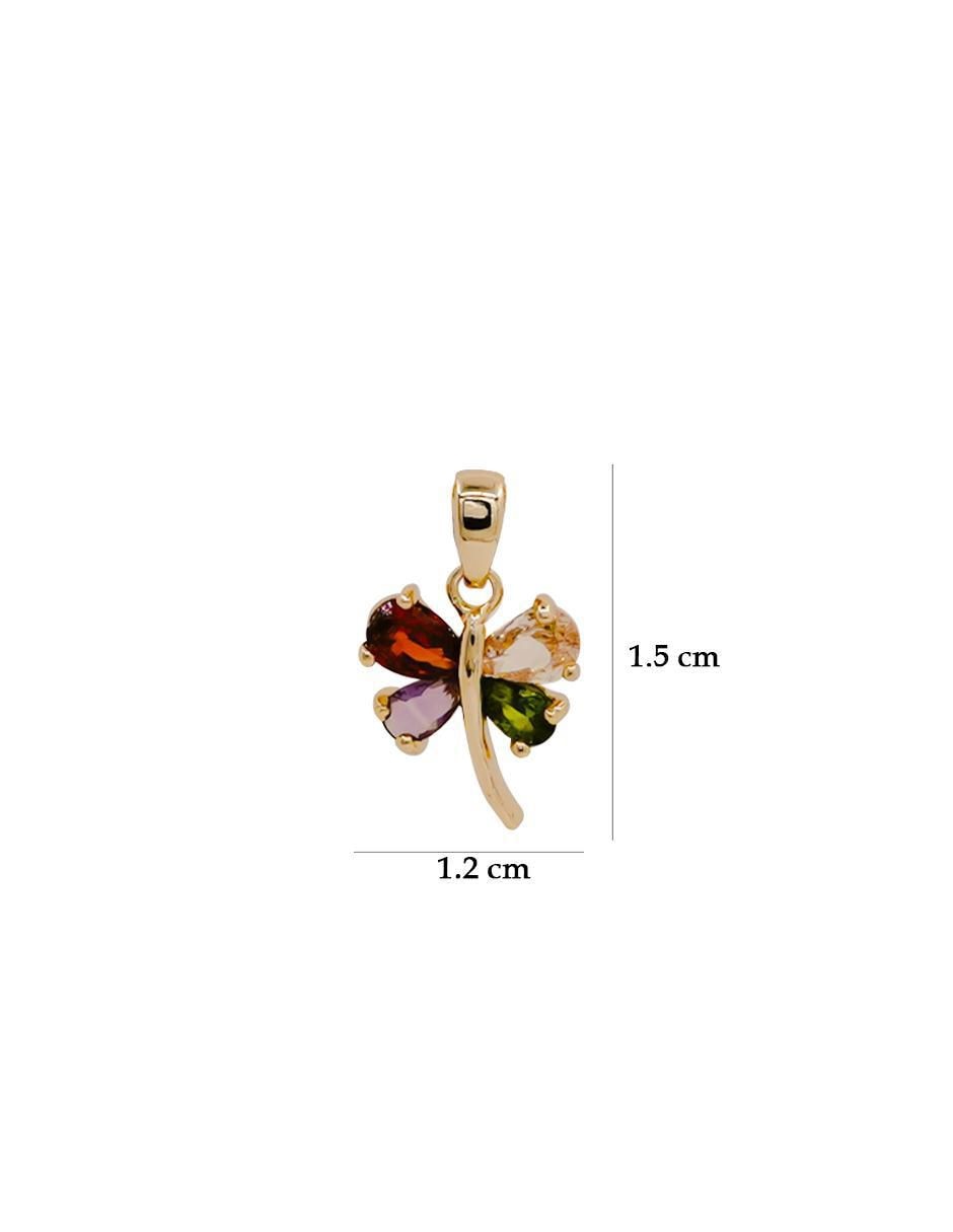 Aretes y collar de libélula Oro Angelus zirconia