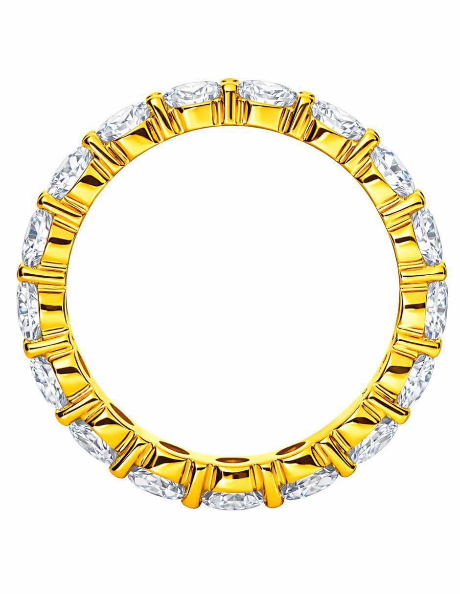 Anillo 14 k de oro amarillo moissanita brillante