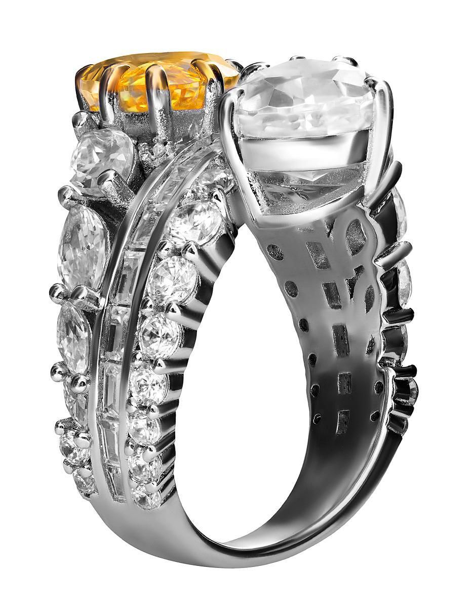 Anillo P 925 de plata zirconia brillante
