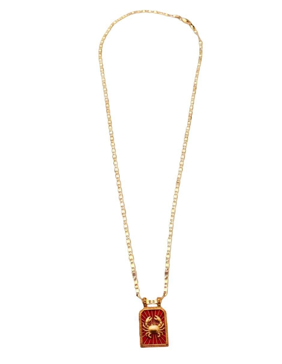 Collar con dije signo zodiacal de oro laminado 10 K 2