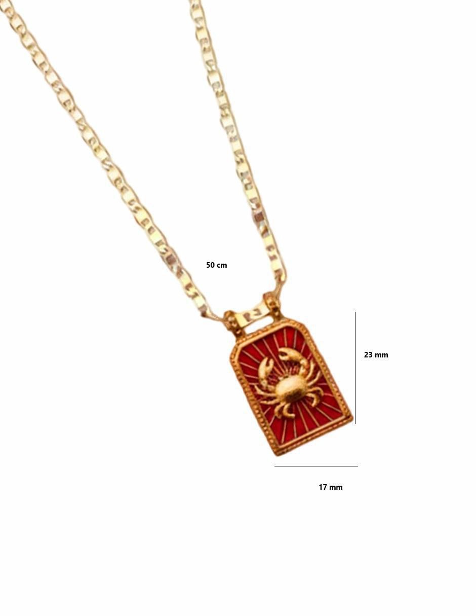 Collar con dije signo zodiacal de oro laminado 10 K 3