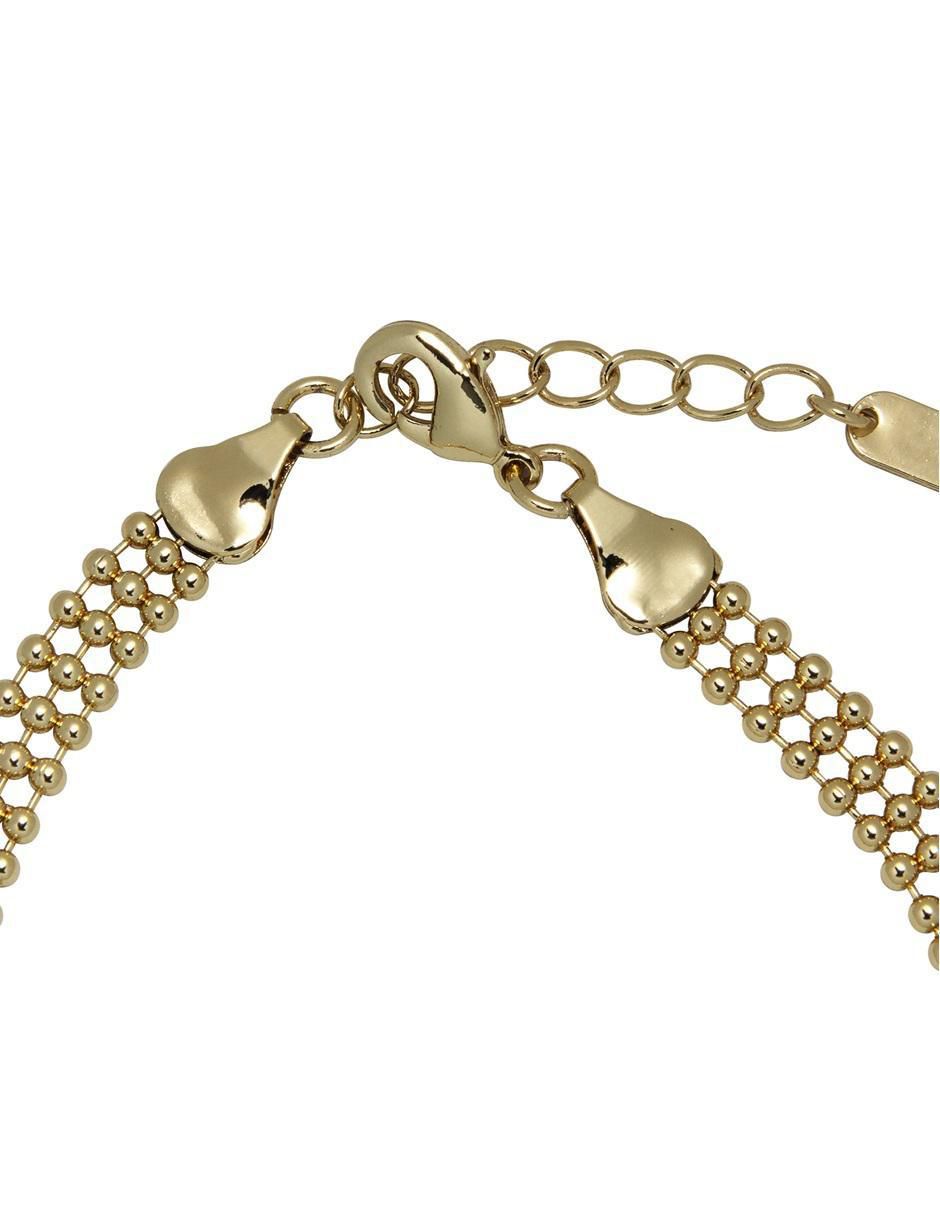 Pulsera con zirconia 18 k acabado chapa de oro