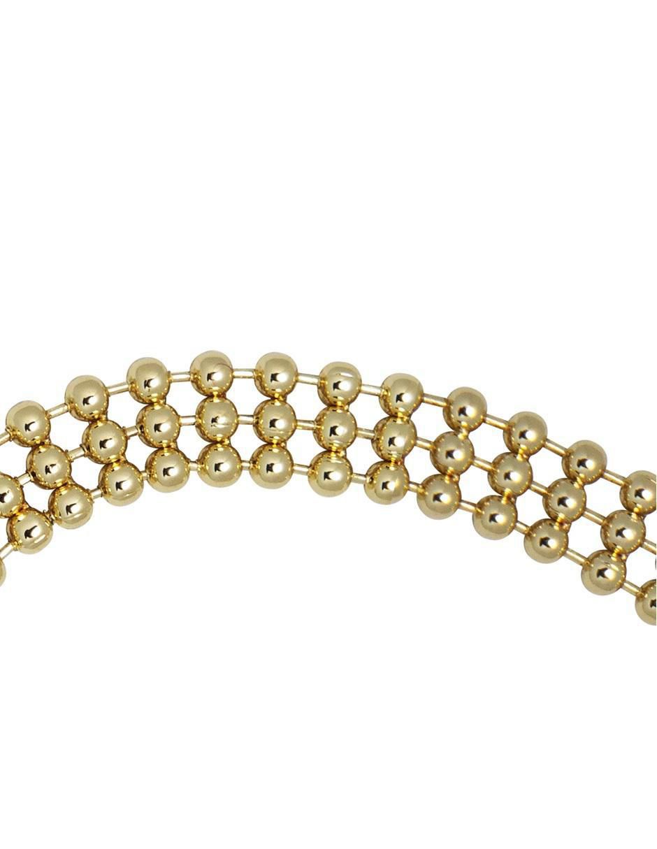 Pulsera con zirconia 18 k acabado chapa de oro