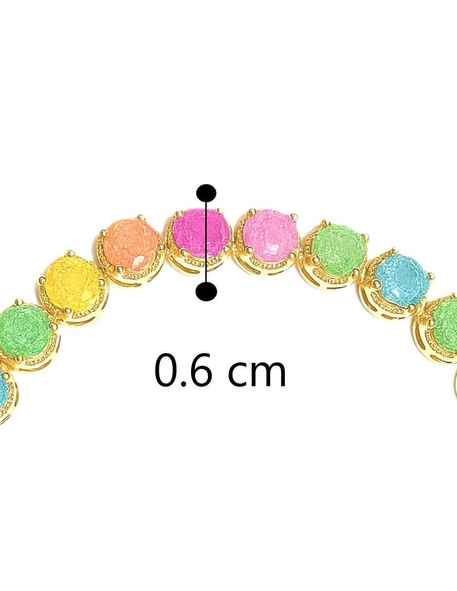 Pulsera con zirconia 18 k acabado chapa de oro