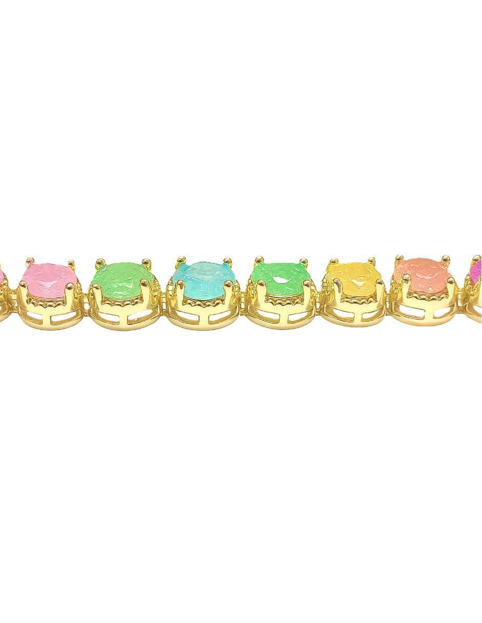 Pulsera con zirconia 18 k acabado chapa de oro Pulsera con zirconia 18 k acabado chapa de oro
