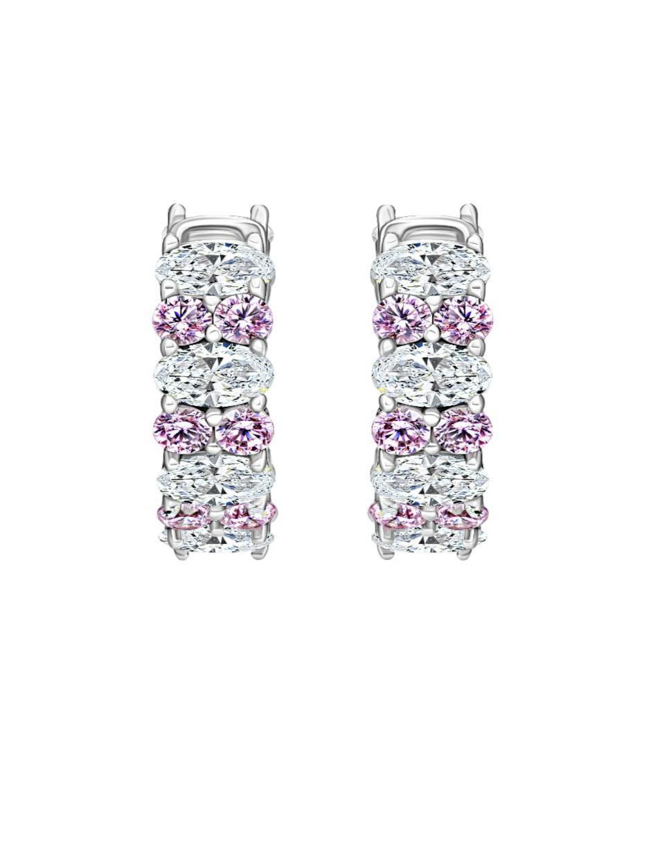 Aretes de plata P 925 con acabado pavé Aretes de plata P 925 con acabado pavé