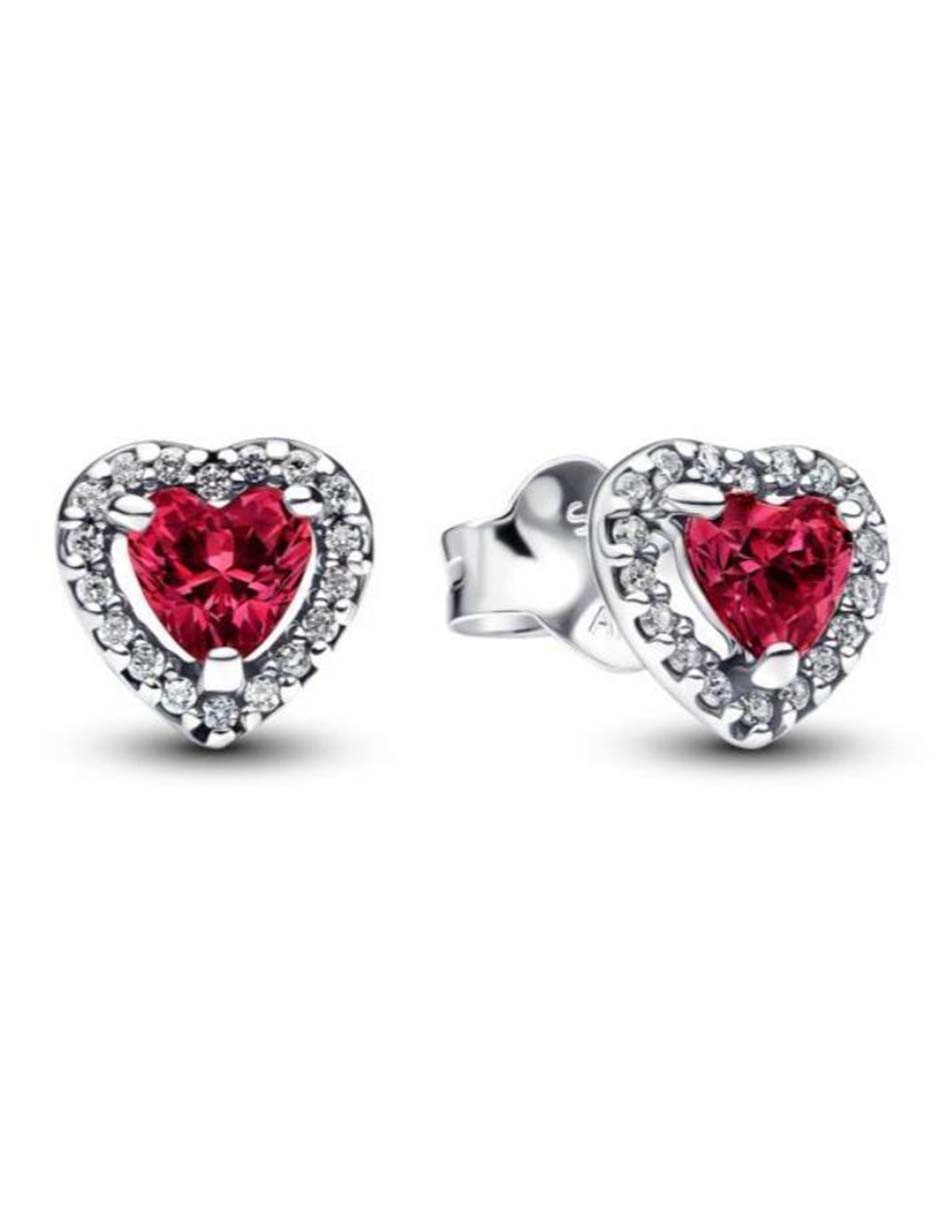 Aretes cortos de corazón Pandora Timeless de plata P 925 con acabado brillante zirconia cúbica
