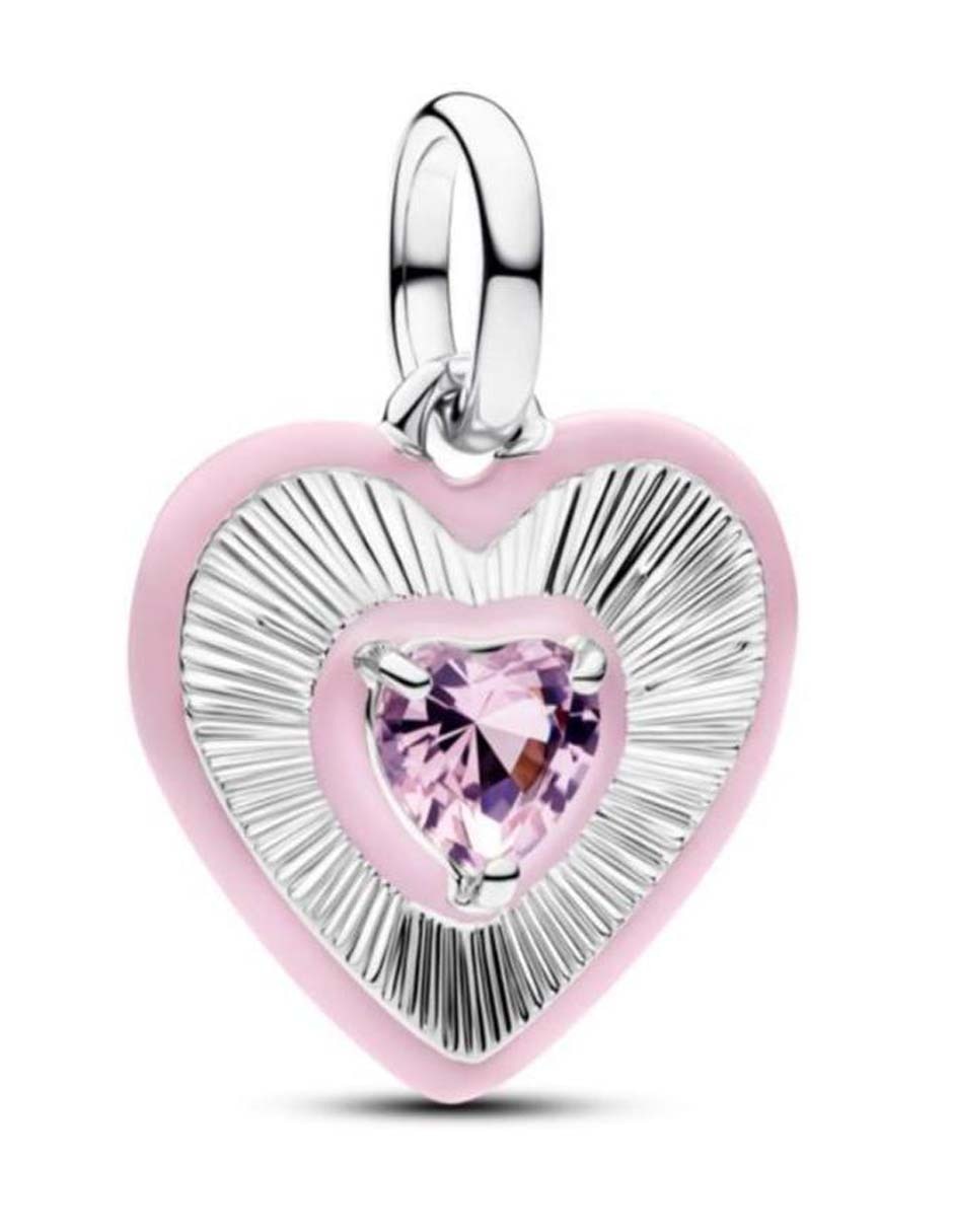 Charm de corazón Pandora ME de plata P 925 cristal
