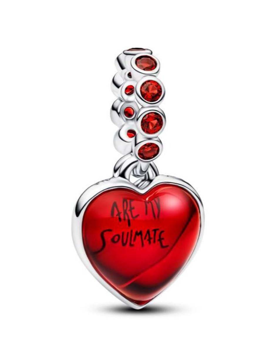 Charm de corazón Pandora Moments de plata P 925 cristal