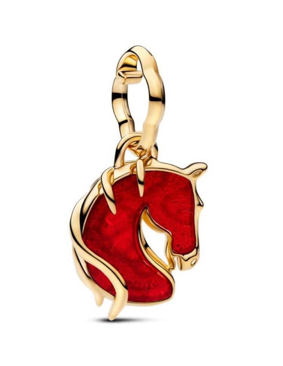 Charm de caballo Pandora Moments de plata P 925 murano