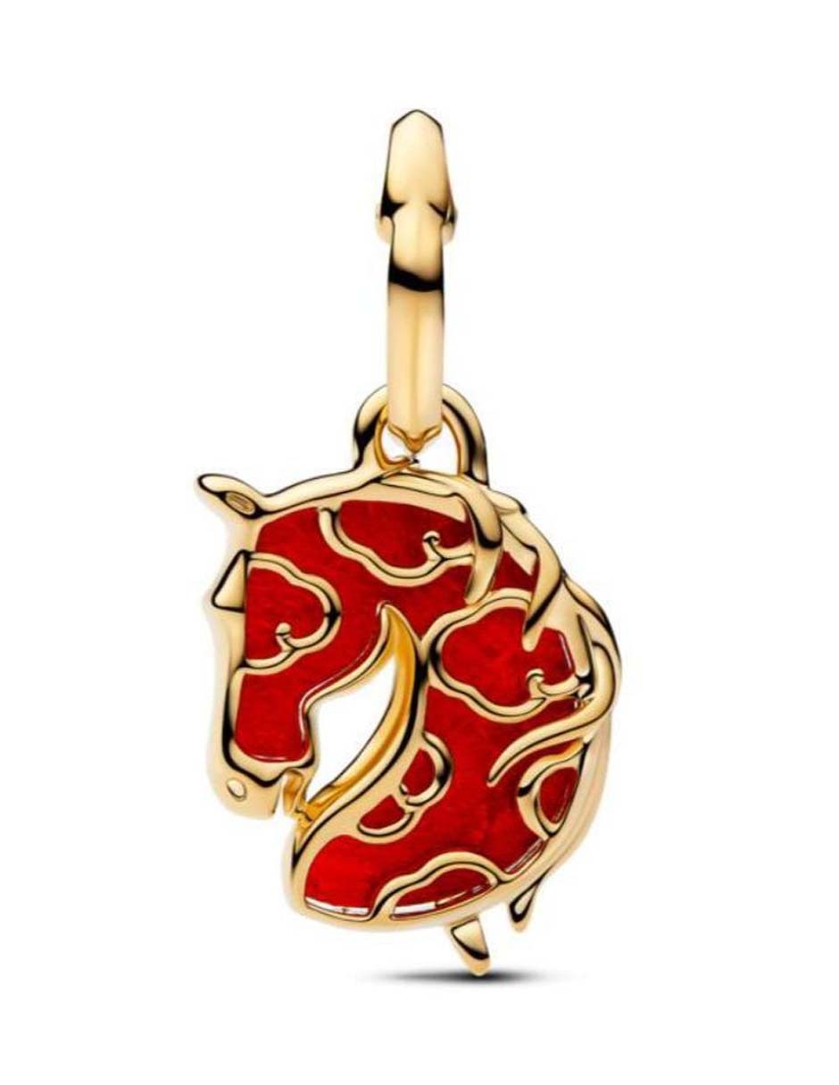 Charm de caballo Pandora Moments de plata P 925 murano