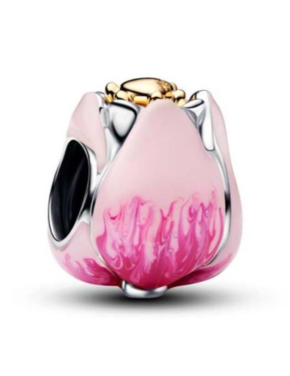 Charm de tulipán Pandora Moments de plata P 925 cristal