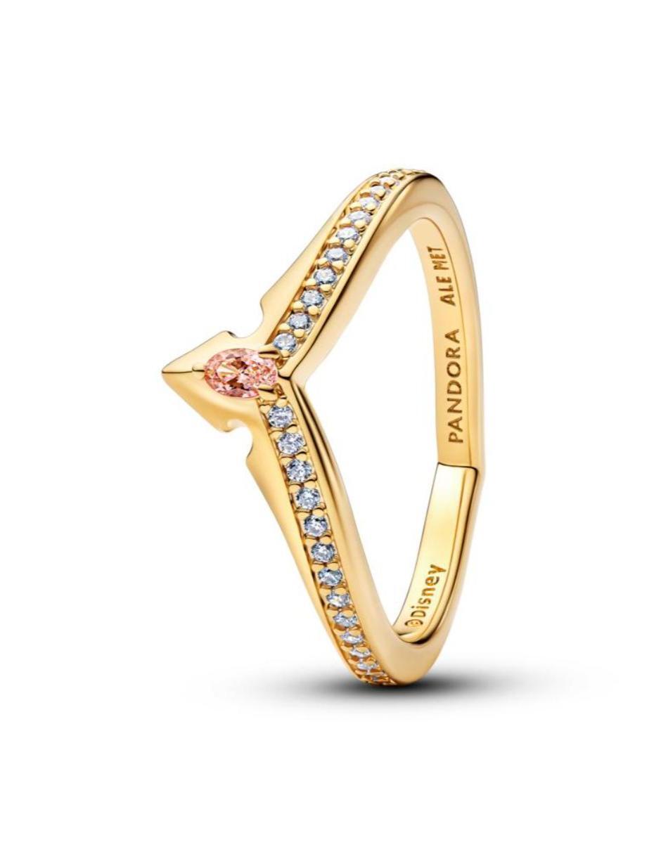 Anillo Aurora de plata P 925 zirconia cúbica con acabado baño de oro