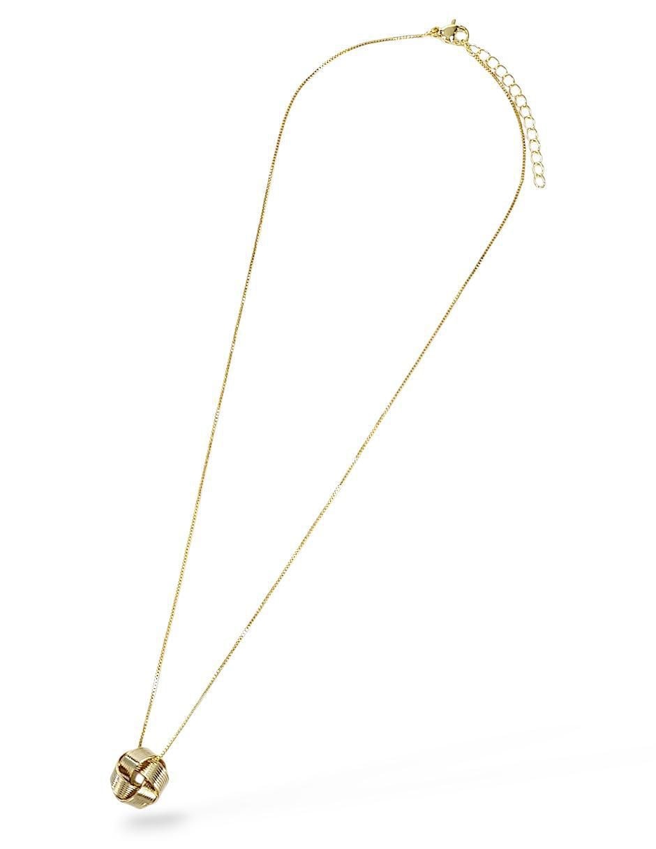 Aretes y collar de nudo de oro laminado 18 k