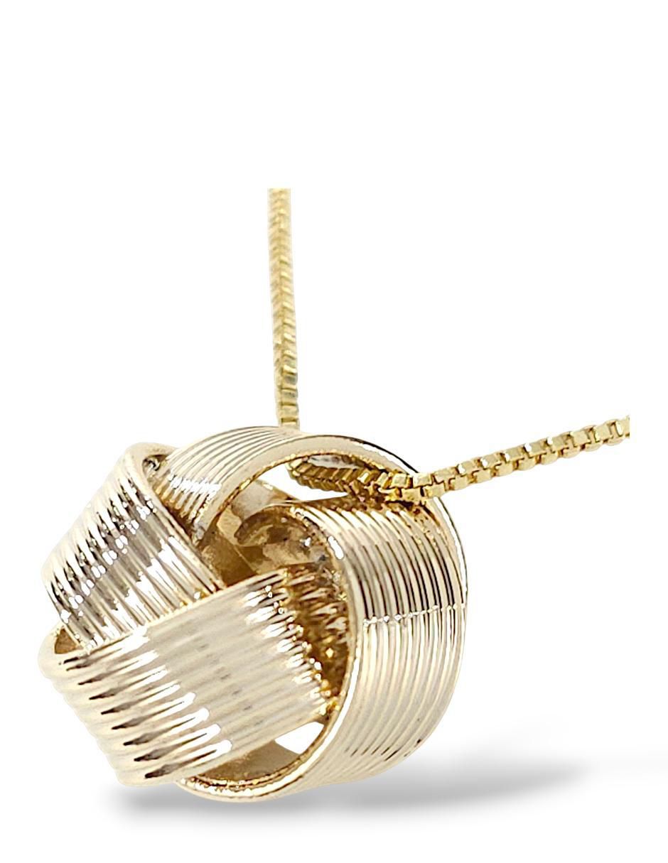 Aretes y collar de nudo de oro laminado 18 k