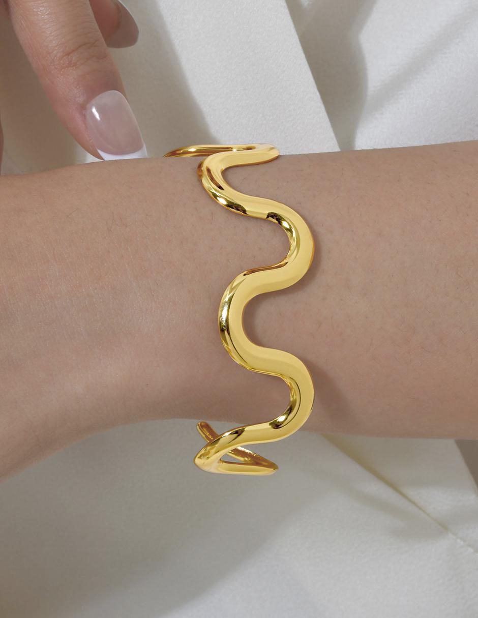 Brazalete de oro laminado con 8 K acabado brillante 4