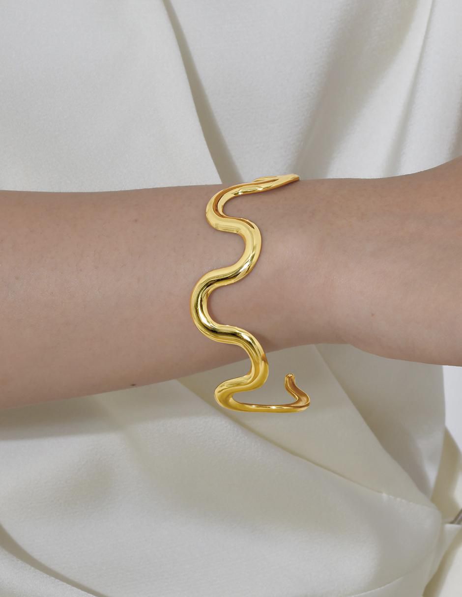 Brazalete de oro laminado con 8 K acabado brillante 5