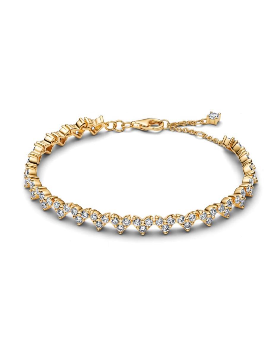 Brazalete de plata P 925 con zirconia cúbica Timeless acabado baño de oro