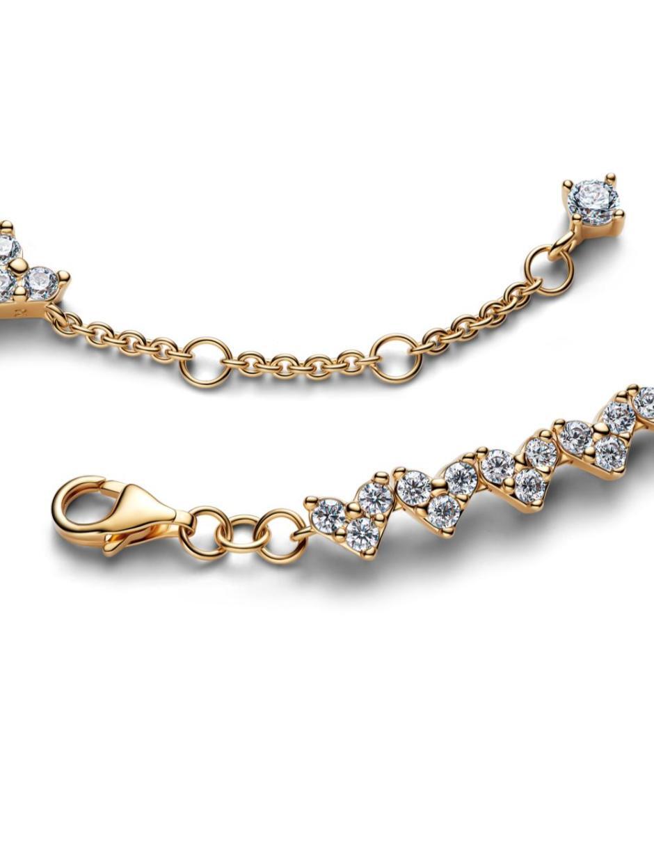 Brazalete de plata P 925 con zirconia cúbica Timeless acabado baño de oro
