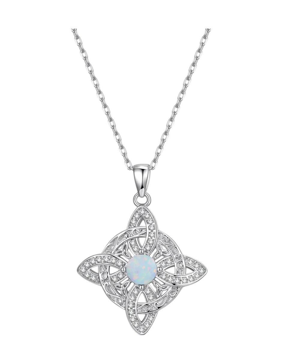 Collar de nudo de bruja de plata